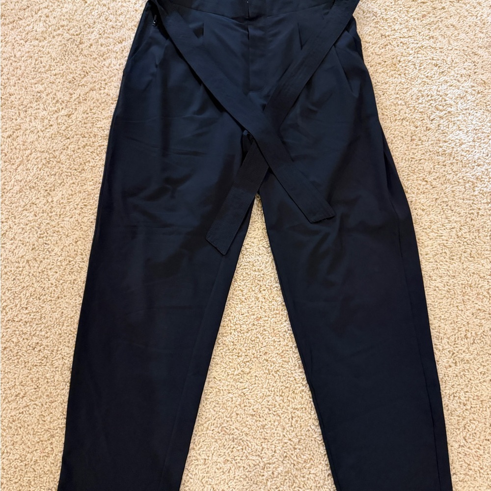 Athleta Black Cropped Ankle Tie-Waist Pants